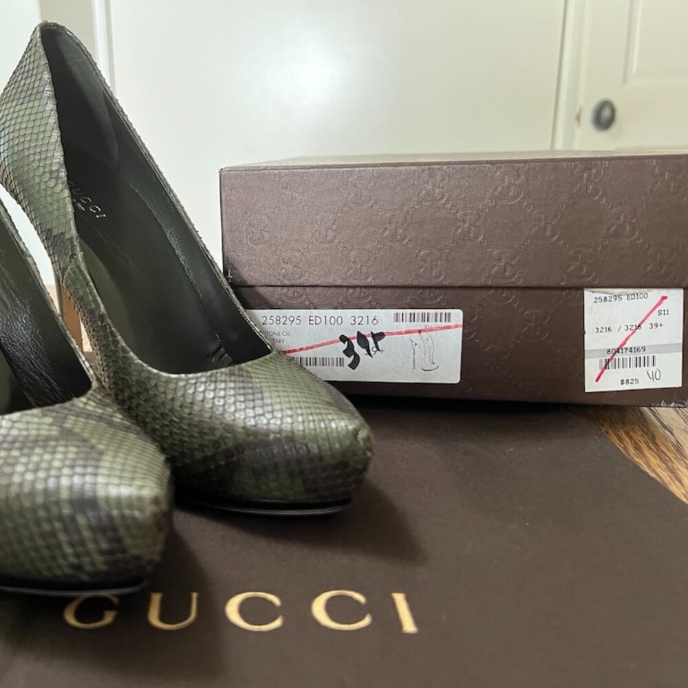 GUCCI Python Snakeskin Pitone Pumps - Picture 6 of 7
